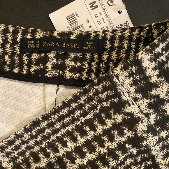 NWT Zara Black & White Houndstooth Pencil Skirt - Picture 6 of 6